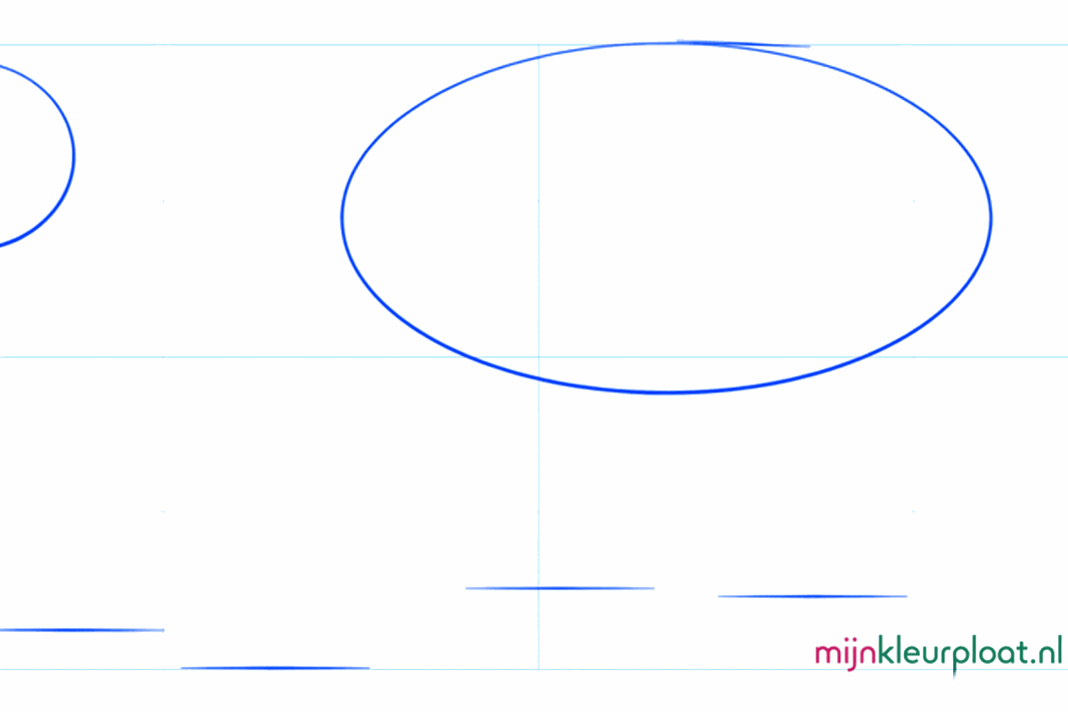 Basisvormen van een honingdas: een grote ovaal en een kleine cirkel.
