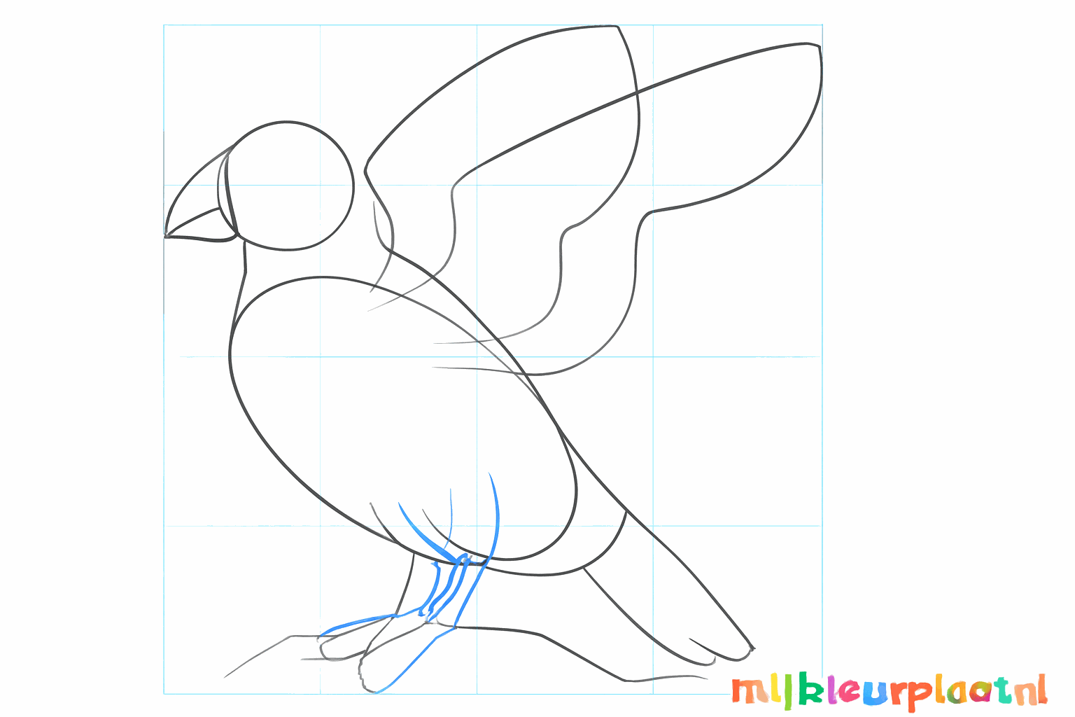 De snavel krijgt een ronde vorm en de pootjes worden dikker gemaakt.