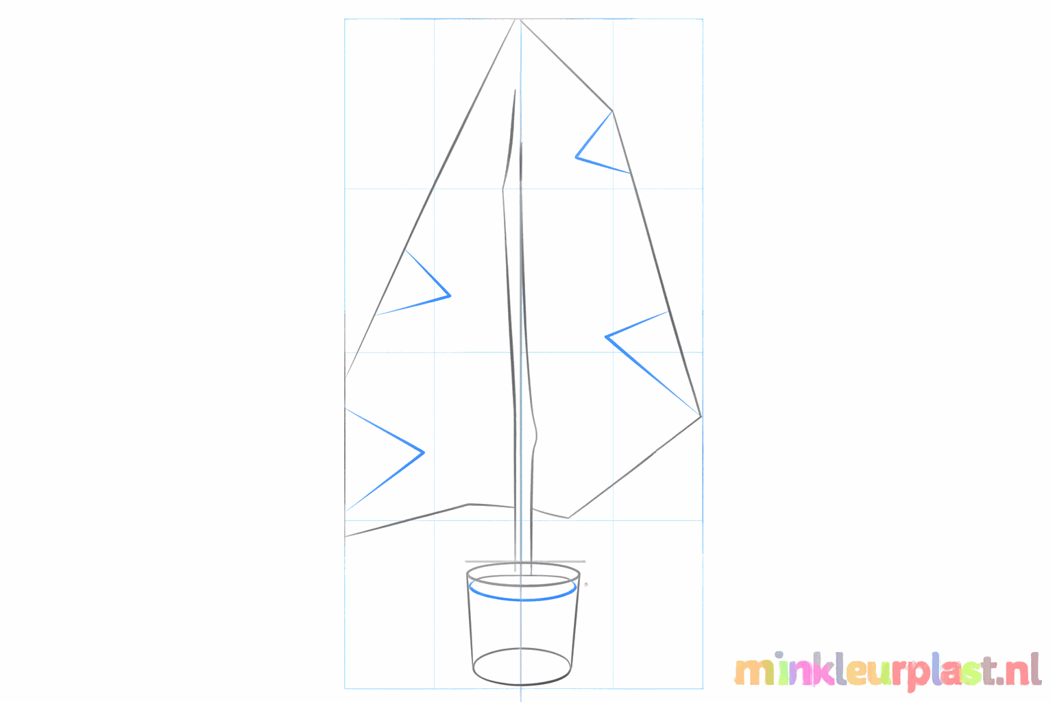 Twee ovalen die de bovenkant en onderkant van de plantenpot vormen.