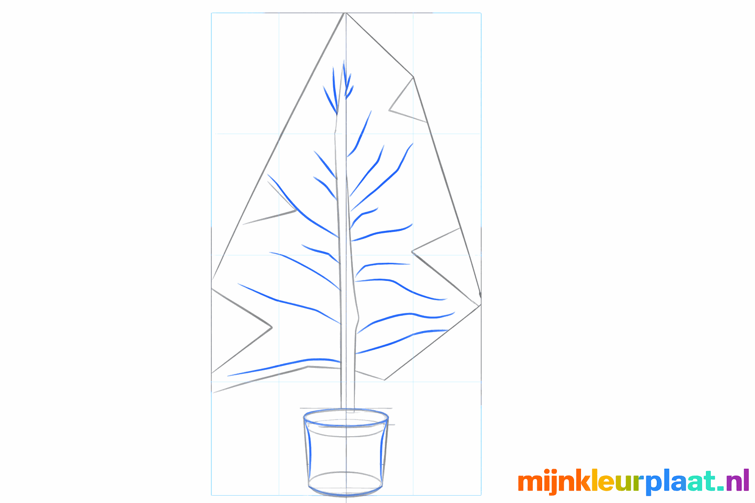 Golvende lijnen die de buitenkant van de kerstboom vormen.