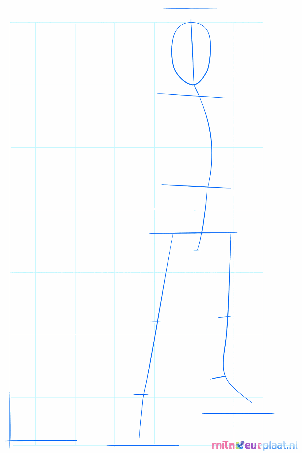 Een cirkel met een kruis erdoor als basis voor het hoofd van Sasuke.