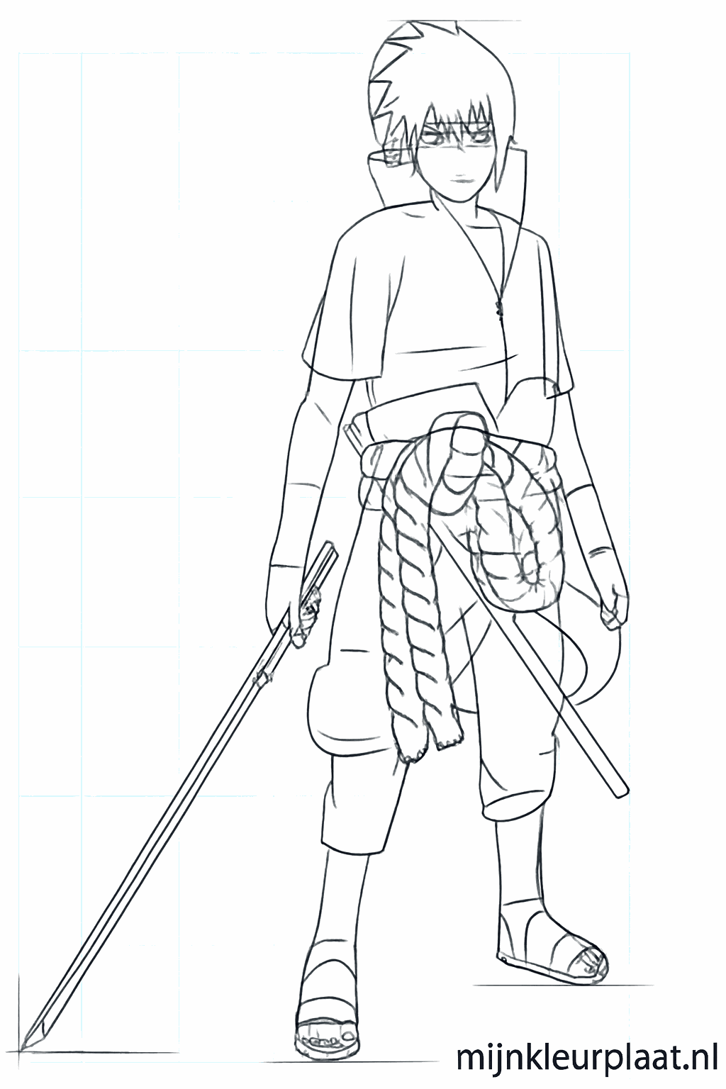 Het zwaard en de details van de kleding worden duidelijker zichtbaar.