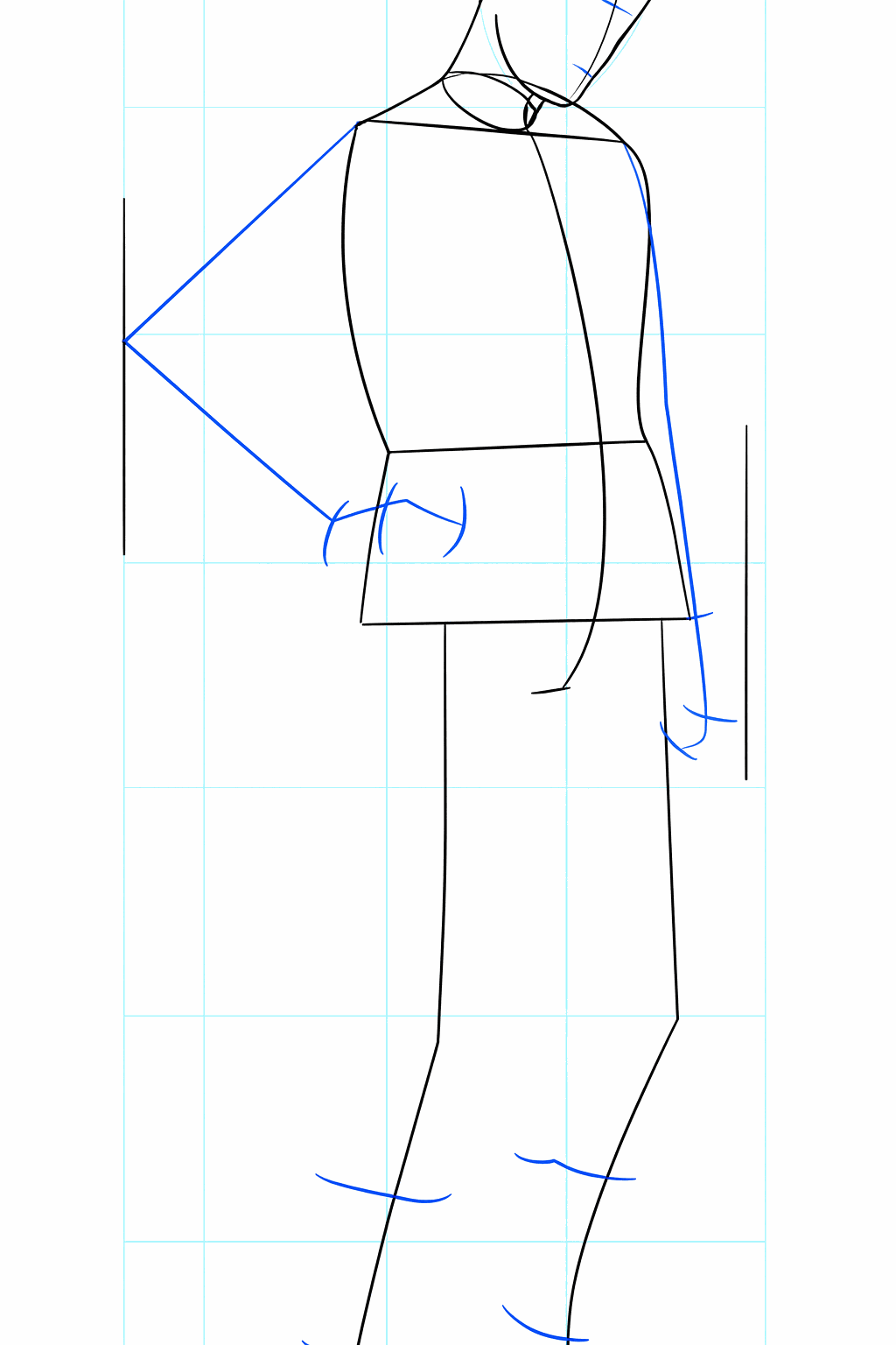 Hulplijnen voor de armen en benen van de ninja.