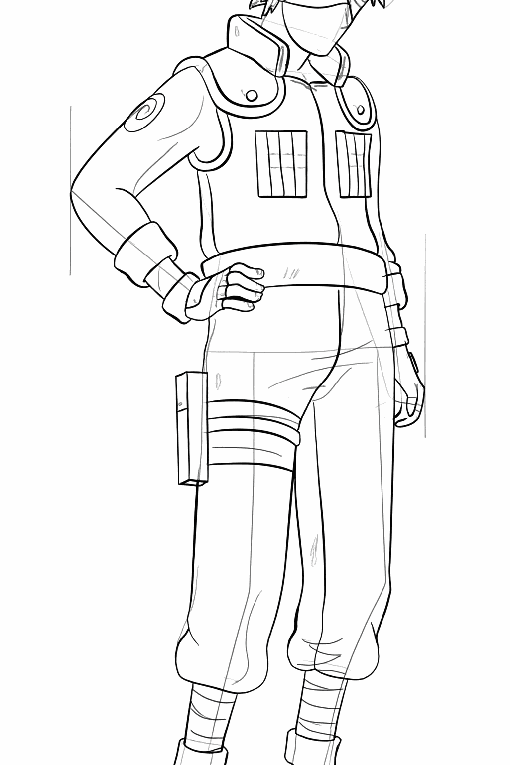 Kledingdetails en extra haarlijnen voor een echt anime effect.