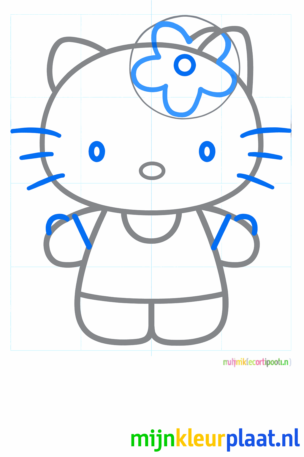 Details van de bloem bij het oor en een halfronde lijn voor de kraag van de kleding.