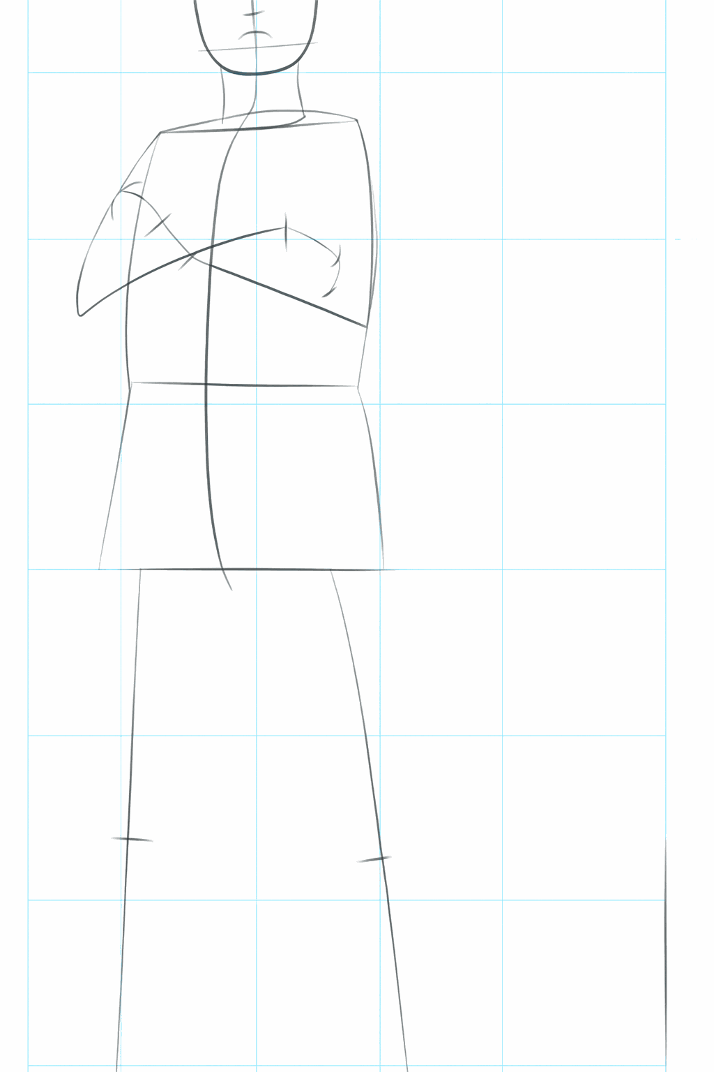 Lijnen die de positie van de armen en benen aangeven.