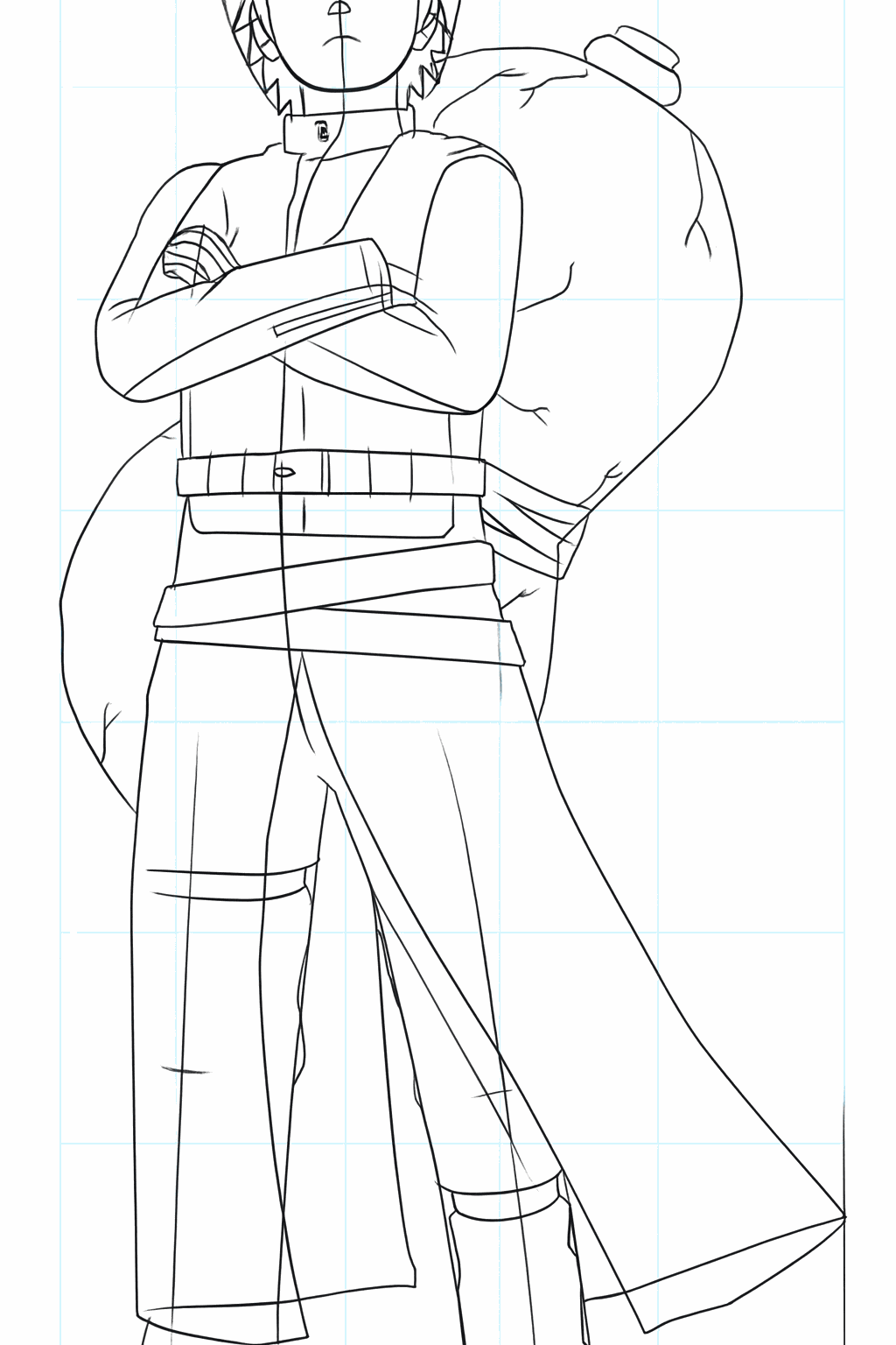 Details van de kleding en schoenen van Gaara.