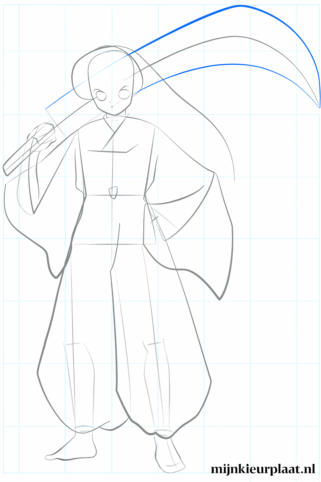 Het zwaard krijgt vorm en de eerste plukken haar verschijnen.