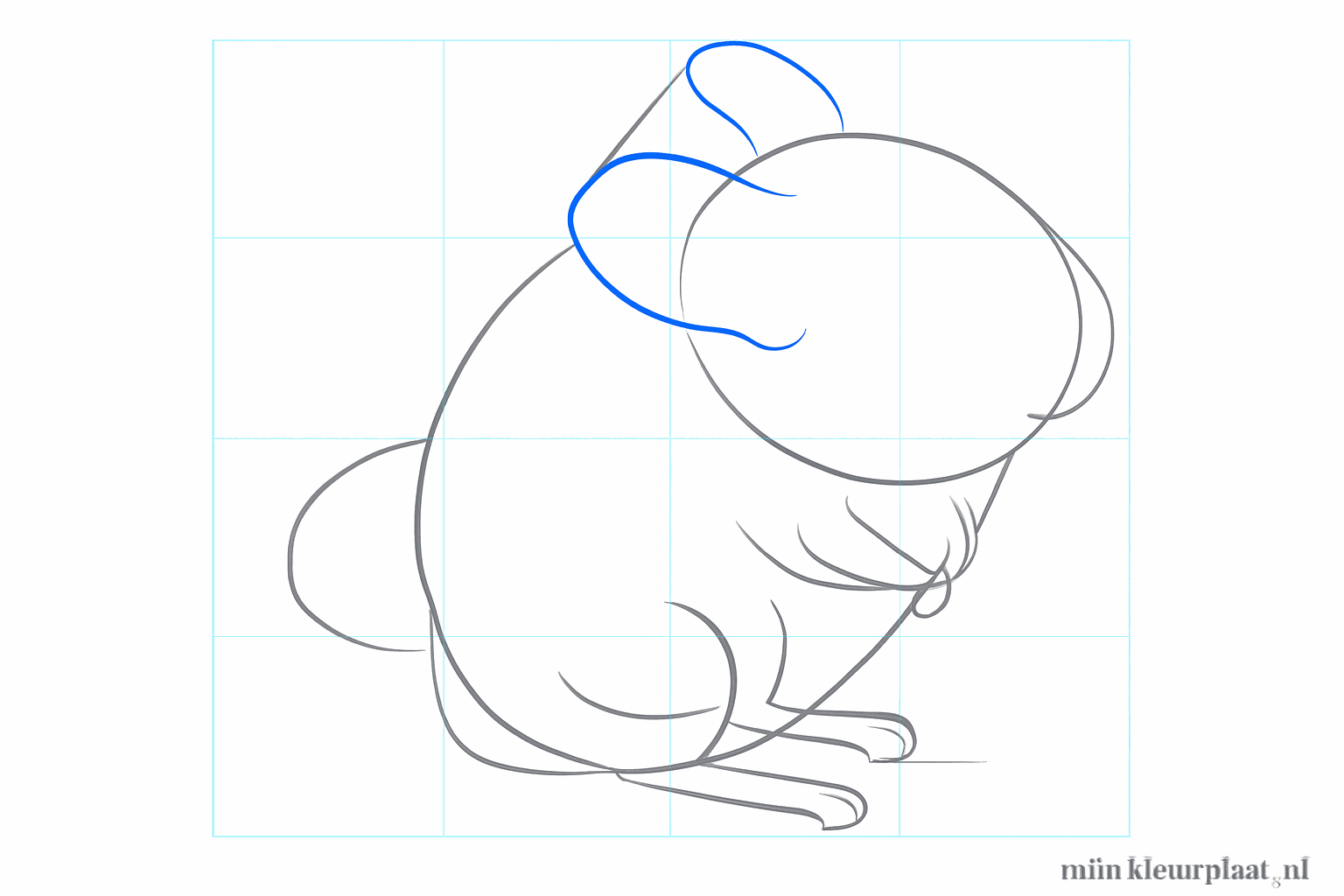 De oren en pootjes krijgen meer vorm en volume.